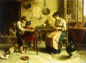 La lección de escritura de Eugenio Zampighi