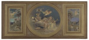 Boceto para el comedor del Hôtel de Ville de París: Techo alegórico, hacia 1891 (óleo sobre lienzo, papel) de Eugène Martial Simas