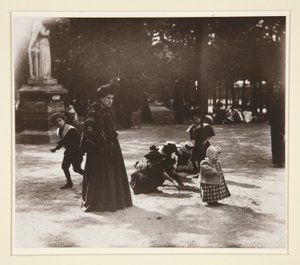 Niños - Jardín de Luxemburgo de Eugène Atget