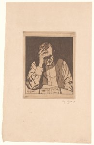 hombre leyendo de Eugène Bejot (signed by artist)