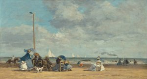 Playa en Trouville de Eugène Boudin