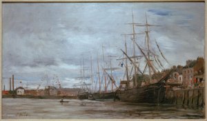 Puerto con veleros de Eugene Louis Boudin