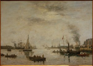 Le Havre, vista del puerto de Eugene Louis Boudin