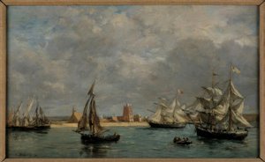 El puerto de Camaret de Eugene Louis Boudin
