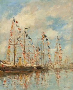 Puerto de yates en Trouville-Deauville de Eugène Boudin