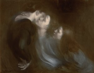 El beso de su madre, 1890s de Eugène Carrière