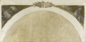 Boceto para el Salón de las Ciencias del Hôtel de Ville de París: La Géographie - La Géologie, entre 1889 y 1891 (óleo sobre lienzo) de Eugène Carrière