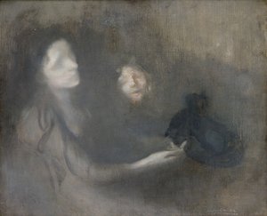 Mujer con sombrero de Eugène Carrière