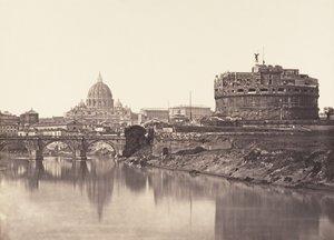 Veduta di Castel St Angelo. S. Pietro, 1848-52. de Eugène Constant