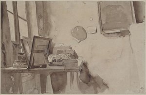 Un rincón del estudio, ca. 1825 de Eugène Delacroix