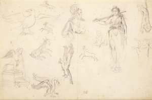 Estudios sobre animales y figuras de Eugène Delacroix