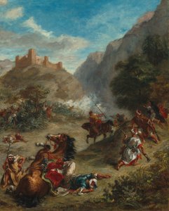 Árabes Escaramuzando en las Montañas de Eugène Delacroix