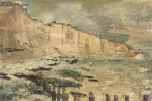 Los acantilados de tiza cerca de Dieppe
Vistas en Dieppe y sus alrededores, de los años 1852-1855 (título de la serie) de Eugène Delacroix