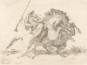 Encuentro de jinetes moros de Eugène Delacroix