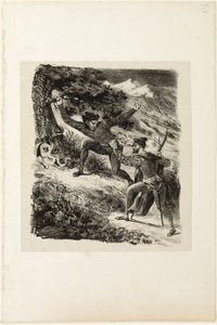 Fausto y Mefistófeles en las montañas Harz de Eugène Delacroix
