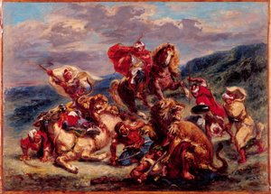 Francés: Chasse au lion de Eugène Delacroix