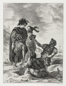 Hamlet: Hamlet y Horacio con los Sepultureros de Eugène Delacroix