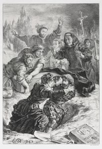 Hamlet: Hamlet y Laertes en la tumba de Ofelia de Eugène Delacroix