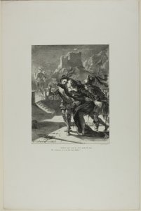 Hamlet persiguiendo al fantasma de su padre, lámina 2 de Hamlet de Eugène Delacroix