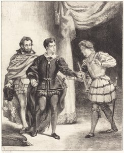 Hamlet y Guildenstern (Acto III, Escena II) de Eugène Delacroix