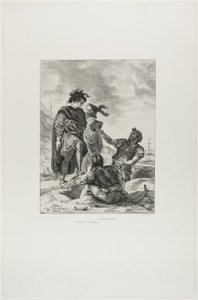 Hamlet y Horacio con los sepultureros, lámina 14 de Hamlet de Eugène Delacroix