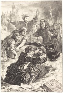 Hamlet y Laertes en la tumba de Ofelia (Acto V, Escena I)