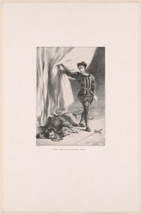 Hamlet y el cadáver de Polonio, lámina 11 de Hamlet