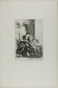 Hamlet y la Reina, lámina 10 de Hamlet de Eugène Delacroix