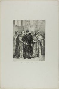 Hamlet y la Reina, lámina 1 de Hamlet de Eugène Delacroix