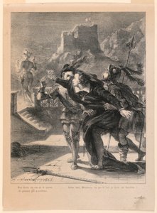 Ilustración para Hamlet: Hamlet intenta seguir al fantasma de su padre (I,4)