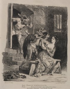 Ilustraciones para Fausto: Fausto en la prisión de Margarita de Eugène Delacroix