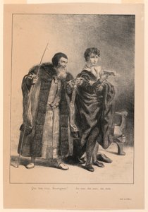 Ilustración para Hamlet. Polonio y Hamlet (II,2) de Eugène Delacroix