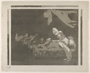 Interior de un hospital militar de Eugène Delacroix