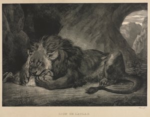 León de las montañas del Atlas de Eugène Delacroix
