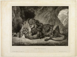 León de las montañas del Atlas de Eugène Delacroix
