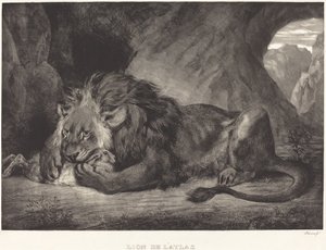 León de las montañas del Atlas de Eugène Delacroix