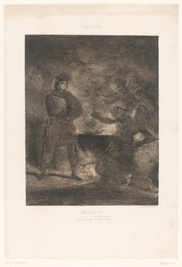 Macbeth consulta a las tres brujas
Macbeth (título en el objeto) de Eugène Delacroix