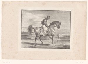Hombre a caballo en el desierto de Eugène Delacroix