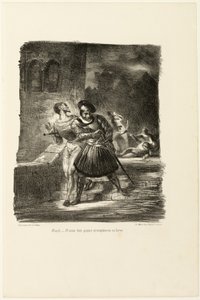 Mefistófeles y Fausto huyendo después del duelo, de Fausto de Eugène Delacroix