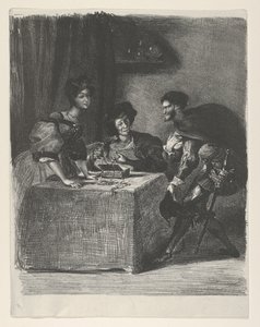 Mefistófeles se presenta a Martha Goethe, Fausto de Eugène Delacroix