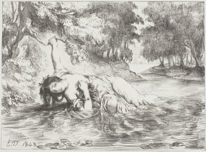 La muerte de Ofelia de Eugène Delacroix