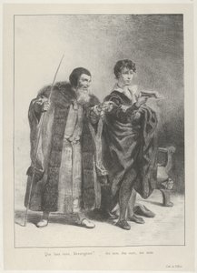 Polonio y Hamlet de Eugène Delacroix