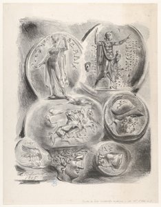 Estudios de Siete Monedas Griegas, 1825 de Eugène Delacroix