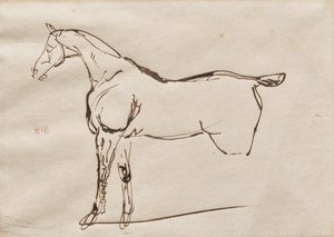 estudio de un caballo de Eugène Delacroix