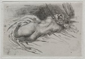 Study of a Woman Seen from the Back de Eugène Delacroix