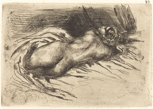 Estudio de una Mujer, Vista desde Atrás de Eugène Delacroix