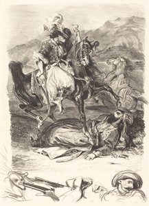 La batalla del Giaour y el Pasha de Eugène Delacroix