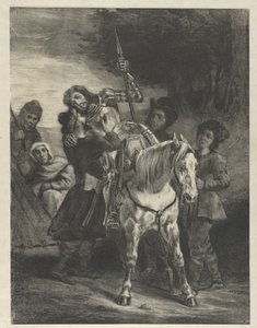 El herido Goetz acogido por los gitanos, 1836-43 de Eugène Delacroix