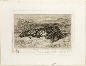Tigre Descansando en el Desierto de Eugène Delacroix