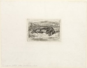 Tigre descansando en el desierto de Eugène Delacroix